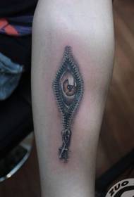 Arm classic zipper eye tattoo pattern