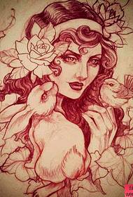 Mostra un bellissimo modello di tatuaggio di coniglio europeo e americano