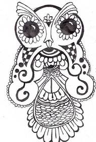 Maniskri Owl Tattoo Modèl
