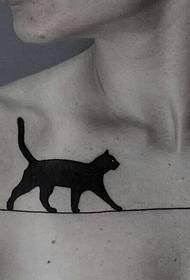 Tattoo tatuazh i thjeshtë dhe i zgjuar dhe interesant i linjës së zezë