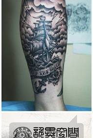 Ben populære klassiske europeiske og amerikanske seilings tatoveringsmønster