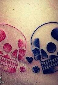 manuscript color small skull tattoo pattern