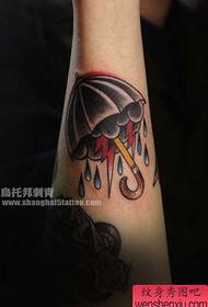 アームポップの美しい小さな傘のタトゥーパターン