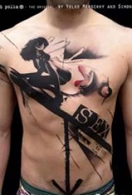 Stile meno comune nell'apprezzamento del tatuaggio China Graffiti