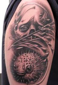 Arm European and American hedgehog tattoo pattern