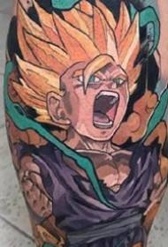 Ang gisagol nga mga elemento sa anime ug eskwelahan nga adunay mga kolor nga disenyo sa tattoo