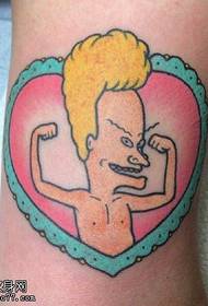 Modello di tatuaggi di caratteri di cartoon di stile europeu è americanu