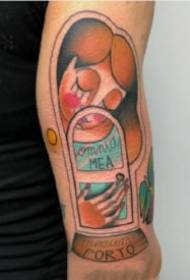 Conjunto grotesco de diseños de tatuajes cómicos estilo cuento de hadas