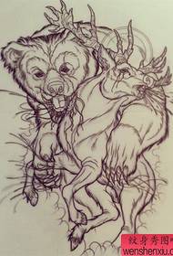 Recommend a personalized European and American deer tattoo manuscript