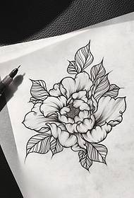 European and American tattoo tattoo peony Usoro ederede