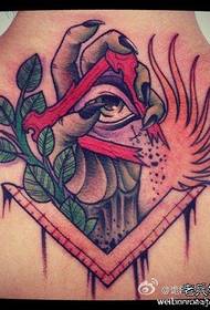 Nazaj priljubljena pop ghost roka z vzorcem God eye tattoo