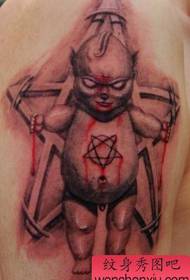 Modèl tatoo Ewopeyen ak Ameriken: bra Ewopeyen yo ak Ameriken ti demon sou demonte zetwal modèl tatoo