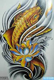patrón de tatuaje manuscrito koi