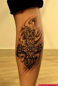 Legs good looking classic cross tattoo pattern