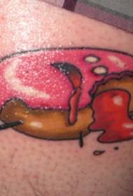 Legkleur grappige deade donut tattoo picture