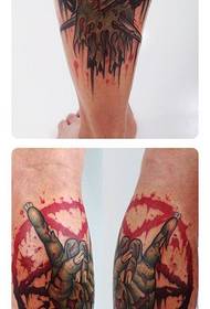 Modello di tatuaggio a mano zombie popolare popolare gambe