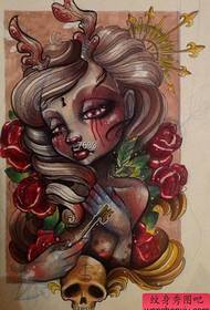 A beautiful girl tattoo manuscript in Europe and America