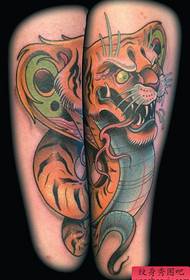 Appreciate a funny tiger tattoo pattern in Europe and America