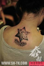 Meisjes nek nek prachtig populaire sterrenhemel zes-sterren tattoo patroon