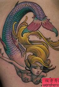 Tus qauv zoo nkauj thiab stylish mermaid tattoo qauv