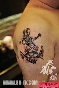 Amakhwenkwe iingalo ezithandwayo zepateni ye-anchor tattoo