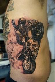 Bigarren mailako muturreko moto lasterkari tatuaje eredua