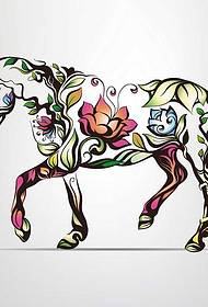 χειρογράφημα μοτίβο τατουάζ χρώμα άλογο