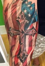 Amerikai zászló tetoválás minta a háború témája alatt