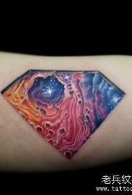 A beautifully worn diamond and starry tattoo pattern