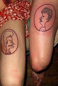 Ноги татуювання портрет Бівіс і Баттерхед