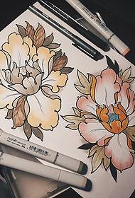 Manlọ akwụkwọ European na American peony tattoo rubuscript