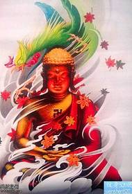 Manuskrip Tradisionele Jaarboek Rooi Boeddha Tattoo Patroon