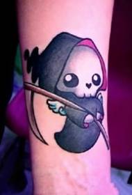 Tema de Halloween dun conxunto de pequenas imaxes de tatuaxes minimalistas