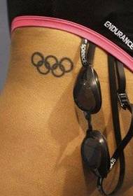 Wzór tatuażu z logo Olympic z pięcioma pierścieniami