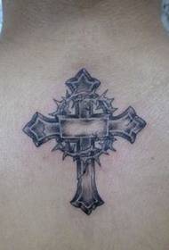 Back popular pop cross tattoo pattern