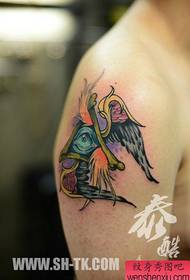 Arm pop cool cool gudöga med vingar tatuering mönster