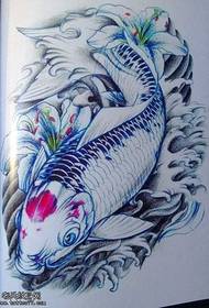 manuscript traditionele zilveren karper tattoo patroon