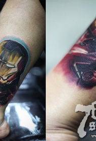 Leg classic handsome iron man tattoo pattern