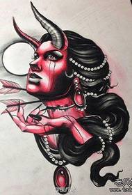 Очень популярная рукопись татуировки дьявола