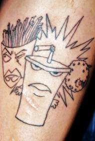 Been persoonlijkheid eenvoudige cartoon tattoo patroon