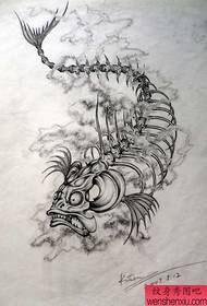 Modello di tatuaggio scheletro di pesce