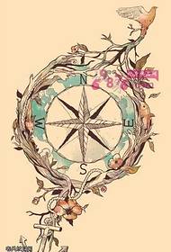manuscript color anchor tattoo pattern