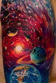 Arms cool European and American color starry tattoo pattern