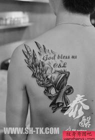 shoulder popular pop hourglass Tattoo pattern with wings