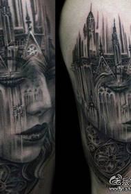 პოპულარული ლამაზი სილამაზის ციხე tattoo ნიმუში