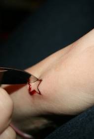 U tijeku je pentagram rezan uzorkom tetovaže krvi