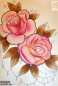 manoscritto rosa Modello di tatuaggio floreale