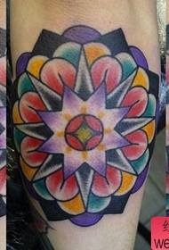 Arm beautiful and popular old school floral tattoo pattern