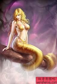 Sekreta tatuaje bildo de sirena