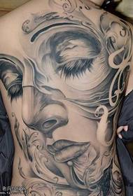 modello di tatuaggio in rilievo solo ritratto a schiena intera